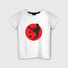Детская футболка хлопок с принтом Джиу-джитсу в Петрозаводске, 100% хлопок | круглый вырез горловины, полуприлегающий силуэт, длина до линии бедер | боевые искусства | джиу джитсуджиу джитсу | самурай | япония