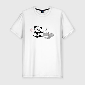Мужская футболка премиум с принтом Милости в Петрозаводске, 92% хлопок, 8% лайкра | приталенный силуэт, круглый вырез ворота, длина до линии бедра, короткий рукав | панда