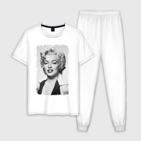 Мужская пижама хлопок с принтом Мэрилин Монро (Marilyn Monroe) в Петрозаводске, 100% хлопок | брюки и футболка прямого кроя, без карманов, на брюках мягкая резинка на поясе и по низу штанин
 | marilyn monroe | актриса | мэрилин монро | певица