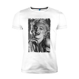 Мужская футболка премиум с принтом Marilyn Monroe в Петрозаводске, 92% хлопок, 8% лайкра | приталенный силуэт, круглый вырез ворота, длина до линии бедра, короткий рукав | marilyn monroe | актриса | мэрилин монро | певица