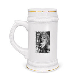 Кружка пивная с принтом Marilyn Monroe в Петрозаводске,  керамика (Материал выдерживает высокую температуру, стоит избегать резкого перепада температур) |  объем 630 мл | marilyn monroe | актриса | мэрилин монро | певица