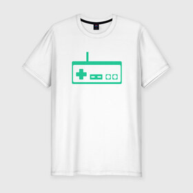 Мужская футболка премиум с принтом GamePad Nintendo classic в Петрозаводске, 92% хлопок, 8% лайкра | приталенный силуэт, круглый вырез ворота, длина до линии бедра, короткий рукав | 