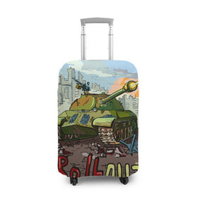 Чехол для чемодана 3D с принтом Танк roll out в Петрозаводске, 86% полиэфир, 14% спандекс | двустороннее нанесение принта, прорези для ручек и колес | Тематика изображения на принте: roll out | армия | войска | сила | танк | танки | танкист | танковые войска
