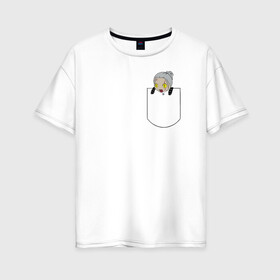 Женская футболка хлопок Oversize с принтом Geralt of Pocket в Петрозаводске, 100% хлопок | свободный крой, круглый ворот, спущенный рукав, длина до линии бедер
 | geralt of pocket ведьмак 3 witcher