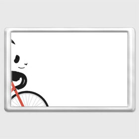 Магнит 45*70 с принтом Панда на велосипеде в Петрозаводске, Пластик | Размер: 78*52 мм; Размер печати: 70*45 | Тематика изображения на принте: панда