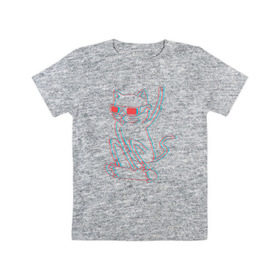 Детская футболка хлопок с принтом Кот скейтбордист в Петрозаводске, 100% хлопок | круглый вырез горловины, полуприлегающий силуэт, длина до линии бедер | борд | кот | кошки | очки | скейтборд | стерео | экстрим