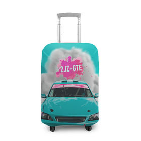 Чехол для чемодана 3D с принтом 2 JZ GTE в Петрозаводске, 86% полиэфир, 14% спандекс | двустороннее нанесение принта, прорези для ручек и колес | 2jz gte | altezza | drift | jdm | toyota | альтеза | гонка | ждм
