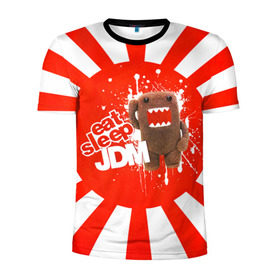 Мужская футболка 3D спортивная с принтом Domo jdm в Петрозаводске, 100% полиэстер с улучшенными характеристиками | приталенный силуэт, круглая горловина, широкие плечи, сужается к линии бедра | Тематика изображения на принте: дрифт