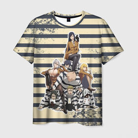 Мужская футболка 3D с принтом Prison School в Петрозаводске, 100% полиэфир | прямой крой, круглый вырез горловины, длина до линии бедер | kangoku gakuen | kiyoshi fujino | киёши фуджино | призон скул