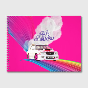 Альбом для рисования с принтом Subaru в Петрозаводске, 100% бумага
 | матовая бумага, плотность 200 мг. | drag | eat | ej20 | forester | jdm | rainbow | sf5 | sleep | subaru | субару | супердрифтбитва | форестер