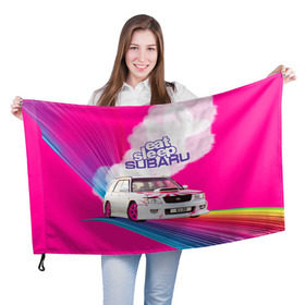 Флаг 3D с принтом Subaru в Петрозаводске, 100% полиэстер | плотность ткани — 95 г/м2, размер — 67 х 109 см. Принт наносится с одной стороны | Тематика изображения на принте: drag | eat | ej20 | forester | jdm | rainbow | sf5 | sleep | subaru | субару | супердрифтбитва | форестер