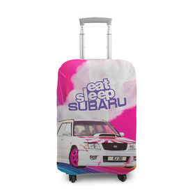 Чехол для чемодана 3D с принтом Subaru в Петрозаводске, 86% полиэфир, 14% спандекс | двустороннее нанесение принта, прорези для ручек и колес | drag | eat | ej20 | forester | jdm | rainbow | sf5 | sleep | subaru | субару | супердрифтбитва | форестер