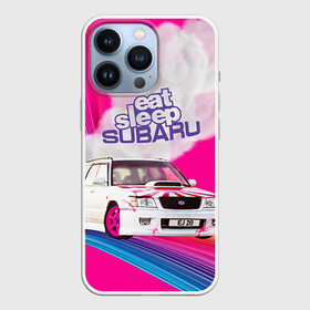 Чехол для iPhone 13 Pro с принтом Subaru в Петрозаводске,  |  | Тематика изображения на принте: drag | eat | ej20 | forester | jdm | rainbow | sf5 | sleep | subaru | субару | супердрифтбитва | форестер
