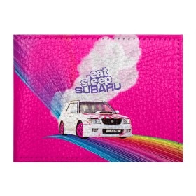 Обложка для студенческого билета с принтом Subaru в Петрозаводске, натуральная кожа | Размер: 11*8 см; Печать на всей внешней стороне | drag | eat | ej20 | forester | jdm | rainbow | sf5 | sleep | subaru | субару | супердрифтбитва | форестер