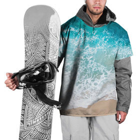 Накидка на куртку 3D с принтом Берег в Петрозаводске, 100% полиэстер |  | берег | вода | волны | море | пляж | прилив