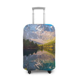 Чехол для чемодана 3D с принтом Природа в Петрозаводске, 86% полиэфир, 14% спандекс | двустороннее нанесение принта, прорези для ручек и колес | горы | облака | озеро | пейзаж