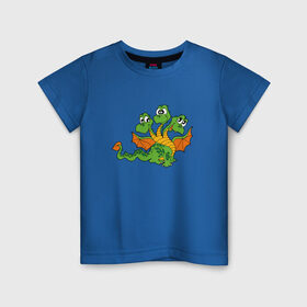 Детская футболка хлопок с принтом Змей Горыныч в Петрозаводске, 100% хлопок | круглый вырез горловины, полуприлегающий силуэт, длина до линии бедер | дети | змей горыныч | змей горынычдракон