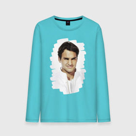 Мужской лонгслив хлопок с принтом Roger Federer в Петрозаводске, 100% хлопок |  | roger federer | роджер федерер | теннис | чемпион