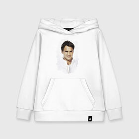 Детская толстовка хлопок с принтом Roger Federer в Петрозаводске, 100% хлопок | Круглый горловой вырез, эластичные манжеты, пояс, капюшен | roger federer | роджер федерер | теннис | чемпион