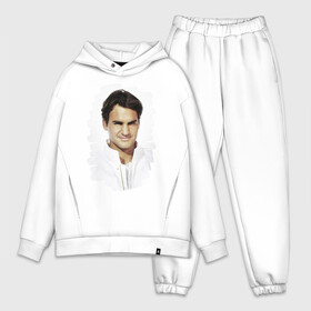 Мужской костюм хлопок OVERSIZE с принтом Roger Federer в Петрозаводске,  |  | roger federer | роджер федерер | теннис | чемпион