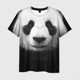 Мужская футболка 3D с принтом Панда в Петрозаводске, 100% полиэфир | прямой крой, круглый вырез горловины, длина до линии бедер | панда