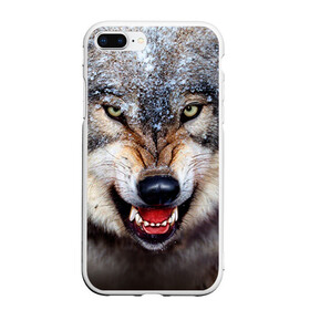 Чехол для iPhone 7Plus/8 Plus матовый с принтом Волк в Петрозаводске, Силикон | Область печати: задняя сторона чехла, без боковых панелей | волк | животные | злой волк | зубы | оскал
