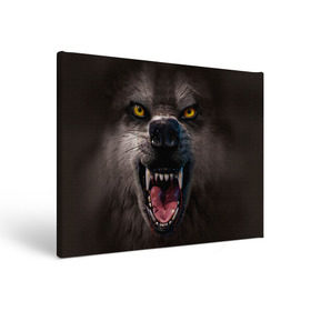 Холст прямоугольный с принтом Злой волк в Петрозаводске, 100% ПВХ |  | Тематика изображения на принте: волк | животные | злой волк | зубы | оскал