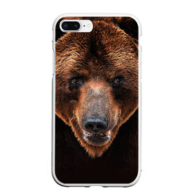 Чехол для iPhone 7Plus/8 Plus матовый с принтом Медведь в Петрозаводске, Силикон | Область печати: задняя сторона чехла, без боковых панелей | бурый | гризли | животные | медведь | мишка