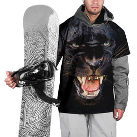 Накидка на куртку 3D с принтом Пантера в Петрозаводске, 100% полиэстер |  | Тематика изображения на принте: животные | зубы | киса | киска | кошка | оскал | пантера