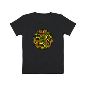 Детская футболка хлопок с принтом Кельтская спираль в Петрозаводске, 100% хлопок | круглый вырез горловины, полуприлегающий силуэт, длина до линии бедер | кельтская спираль | кельтская спиральспираль | кельты | орнамент