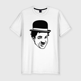 Мужская футболка премиум с принтом Чарли Чаплин в Петрозаводске, 92% хлопок, 8% лайкра | приталенный силуэт, круглый вырез ворота, длина до линии бедра, короткий рукав | Тематика изображения на принте: 