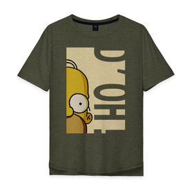 Мужская футболка хлопок Oversize с принтом Homer Doh! в Петрозаводске, 100% хлопок | свободный крой, круглый ворот, “спинка” длиннее передней части | homer doh гомер симпсон simpsons барт bart