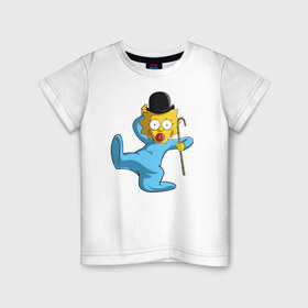 Детская футболка хлопок с принтом Мэгги Чаплин в Петрозаводске, 100% хлопок | круглый вырез горловины, полуприлегающий силуэт, длина до линии бедер | мэгги чаплин симпсоны simpsons maggy малышка
