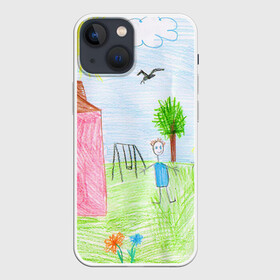 Чехол для iPhone 13 mini с принтом Детские рисунки в Петрозаводске,  |  | dg | габбана | детский | дольче | карандаш | картина | мода | рисунок