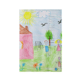 Обложка для паспорта матовая кожа с принтом Детские рисунки в Петрозаводске, натуральная матовая кожа | размер 19,3 х 13,7 см; прозрачные пластиковые крепления | dg | габбана | детский | дольче | карандаш | картина | мода | рисунок