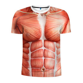 Мужская футболка 3D спортивная с принтом Мышцы в Петрозаводске, 100% полиэстер с улучшенными характеристиками | приталенный силуэт, круглая горловина, широкие плечи, сужается к линии бедра | bodybuilding | бодибилдер | бодибилдинг | качалка | качок | мышцы | спорт | тело | тренажер