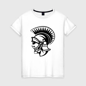 Женская футболка хлопок с принтом Римский воин в Петрозаводске, 100% хлопок | прямой крой, круглый вырез горловины, длина до линии бедер, слегка спущенное плечо | rome | воин | война | история | римский воинрим | солдат | шлем