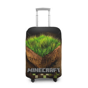 Чехол для чемодана 3D с принтом Minecraft в Петрозаводске, 86% полиэфир, 14% спандекс | двустороннее нанесение принта, прорези для ручек и колес | крипер