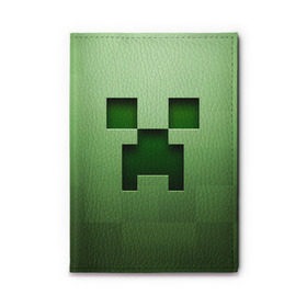 Обложка для автодокументов с принтом Minecraft в Петрозаводске, натуральная кожа |  размер 19,9*13 см; внутри 4 больших “конверта” для документов и один маленький отдел — туда идеально встанут права | крипер