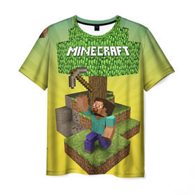 Мужская футболка 3D с принтом Minecraft в Петрозаводске, 100% полиэфир | прямой крой, круглый вырез горловины, длина до линии бедер | крипер