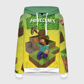 Женская толстовка 3D с принтом Minecraft в Петрозаводске, 100% полиэстер  | двухслойный капюшон со шнурком для регулировки, мягкие манжеты на рукавах и по низу толстовки, спереди карман-кенгуру с мягким внутренним слоем. | крипер