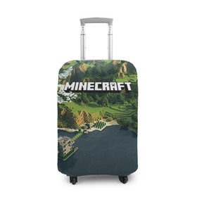 Чехол для чемодана 3D с принтом Minecraft в Петрозаводске, 86% полиэфир, 14% спандекс | двустороннее нанесение принта, прорези для ручек и колес | крипер