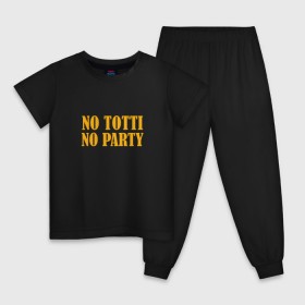 Детская пижама хлопок с принтом No Totti, No party в Петрозаводске, 100% хлопок |  брюки и футболка прямого кроя, без карманов, на брюках мягкая резинка на поясе и по низу штанин
 | franchesco | roma | totti | рома | тотти