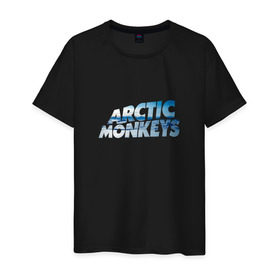 Мужская футболка хлопок с принтом Arctic Monkeys ice в Петрозаводске, 100% хлопок | прямой крой, круглый вырез горловины, длина до линии бедер, слегка спущенное плечо. | Тематика изображения на принте: 