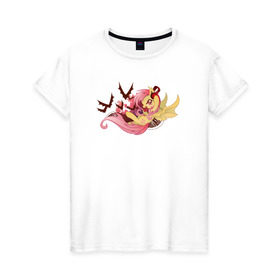 Женская футболка хлопок с принтом Flutter Rock Redux в Петрозаводске, 100% хлопок | прямой крой, круглый вырез горловины, длина до линии бедер, слегка спущенное плечо | flutterbat | mlp | mylittlepony
