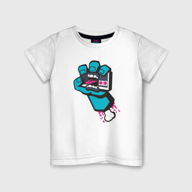 Детская футболка хлопок с принтом Джойстик в руке в Петрозаводске, 100% хлопок | круглый вырез горловины, полуприлегающий силуэт, длина до линии бедер | джостик | игры | карикатура | рука