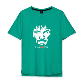 Мужская футболка хлопок Oversize с принтом Мэни Пакьяо в Петрозаводске, 100% хлопок | свободный крой, круглый ворот, “спинка” длиннее передней части | manny | pacquiao | бокс | мэни | мэнни | пакьяо