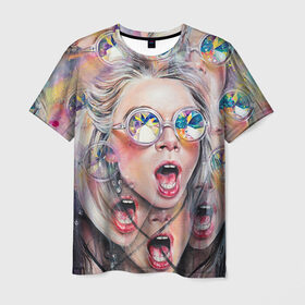 Мужская футболка 3D с принтом Девушка в Петрозаводске, 100% полиэфир | прямой крой, круглый вырез горловины, длина до линии бедер | Тематика изображения на принте: girl | hipster | style | девушка | искусство | очки | хипстер | хипстеры