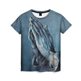 Женская футболка 3D с принтом Руки в Петрозаводске, 100% полиэфир ( синтетическое хлопкоподобное полотно) | прямой крой, круглый вырез горловины, длина до линии бедер | hipster | pray | style | руки | хипстер | хипстеры