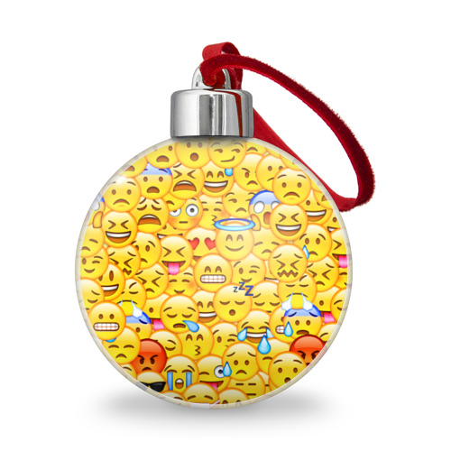 Ёлочный шар с принтом Emoji в Петрозаводске, Пластик | Диаметр: 77 мм | emoji | смайлы | эмоджи